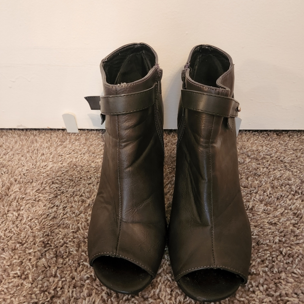 Peep toe booties